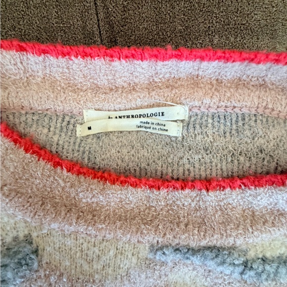 Anthropologie Camouflage Sweater with Coral Trim - Picture 4 of 4